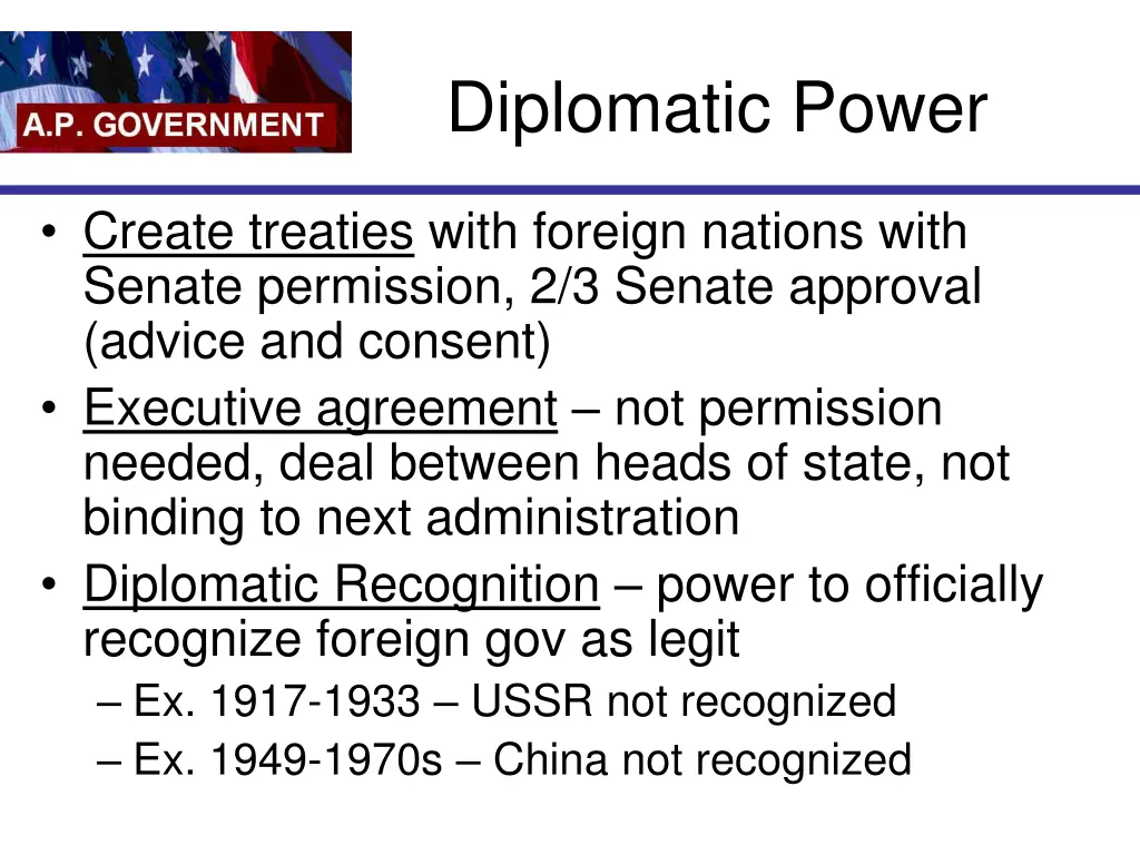 diplomatic power