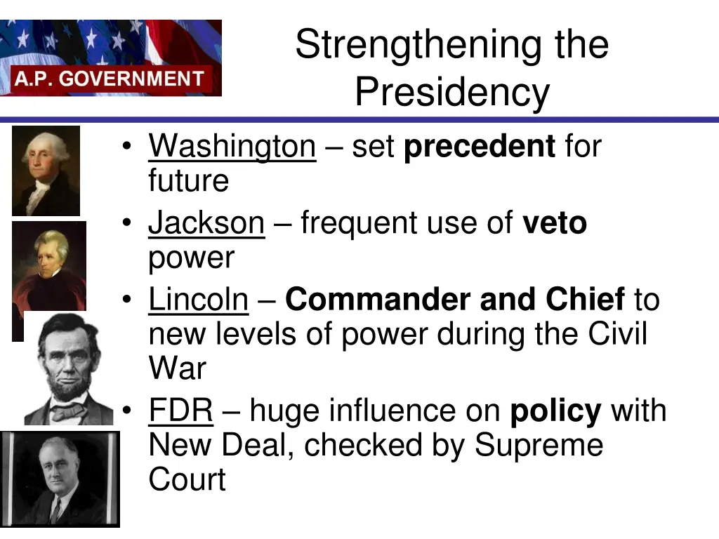 strengthening the presidency