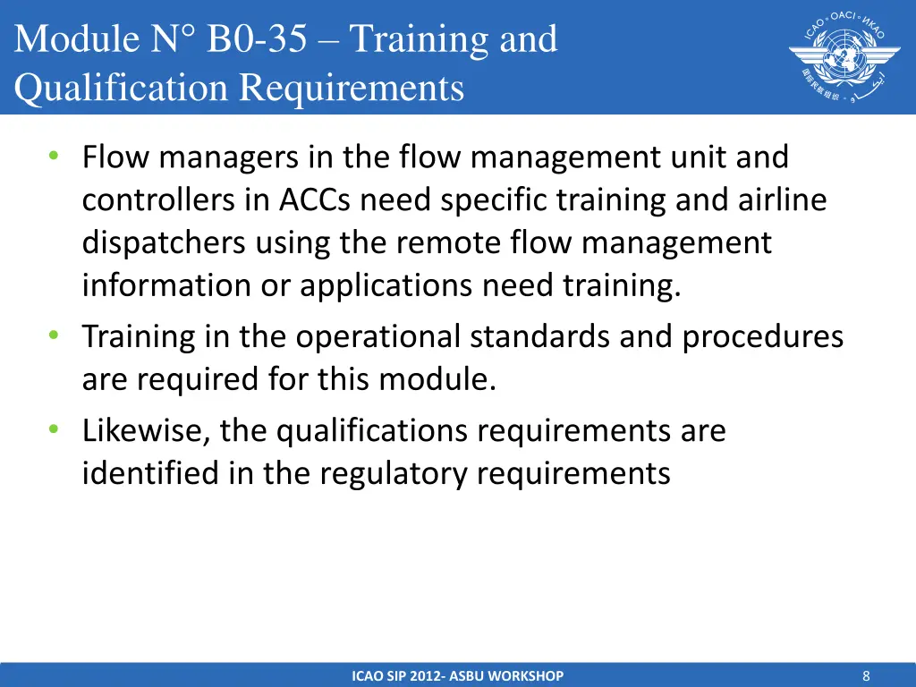 module n b0 35 training and qualification