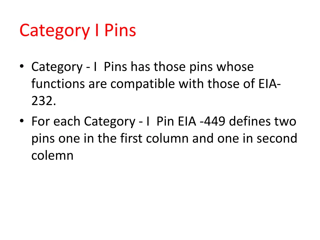 category i pins