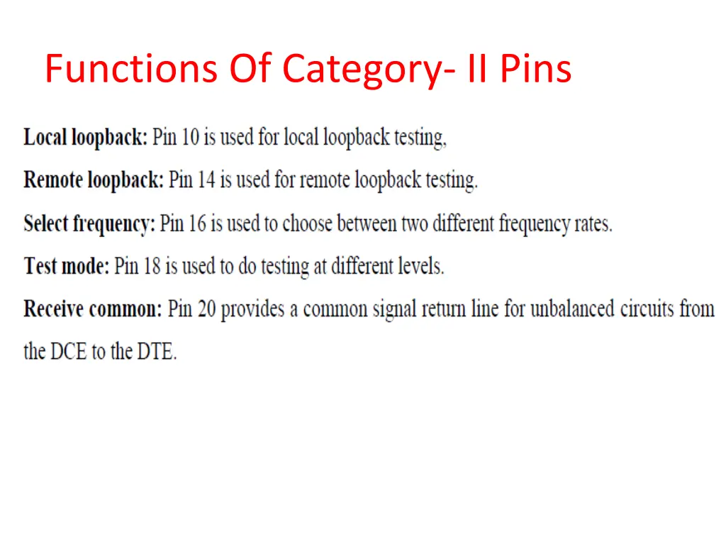 functions of category ii pins