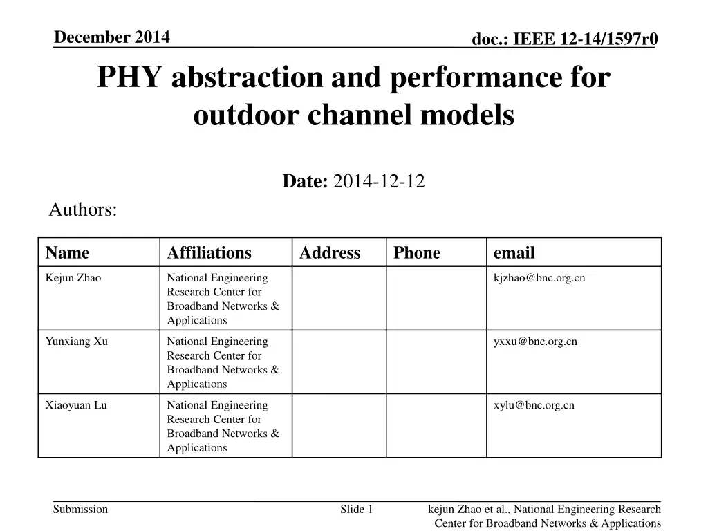 december 2014 phy abstraction and performance