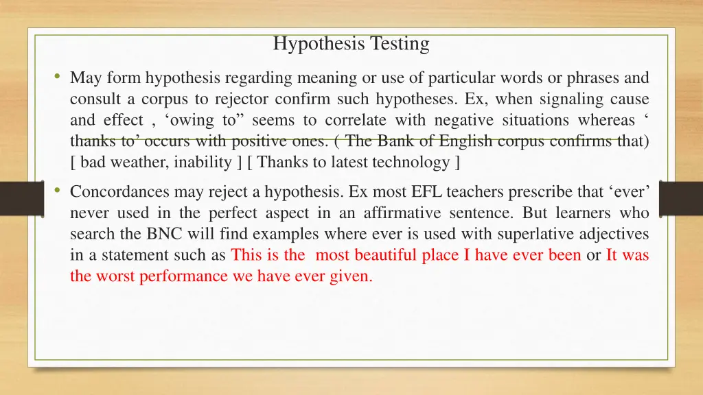 hypothesis testing