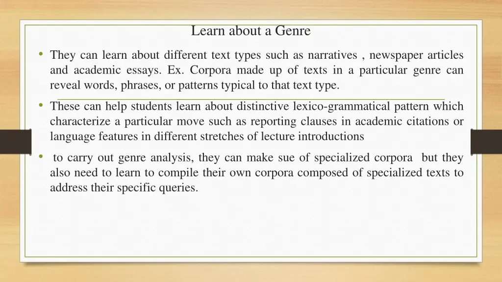 learn about a genre