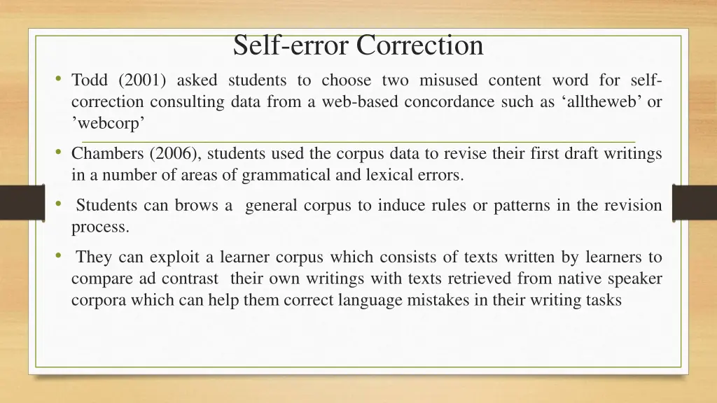 self error correction