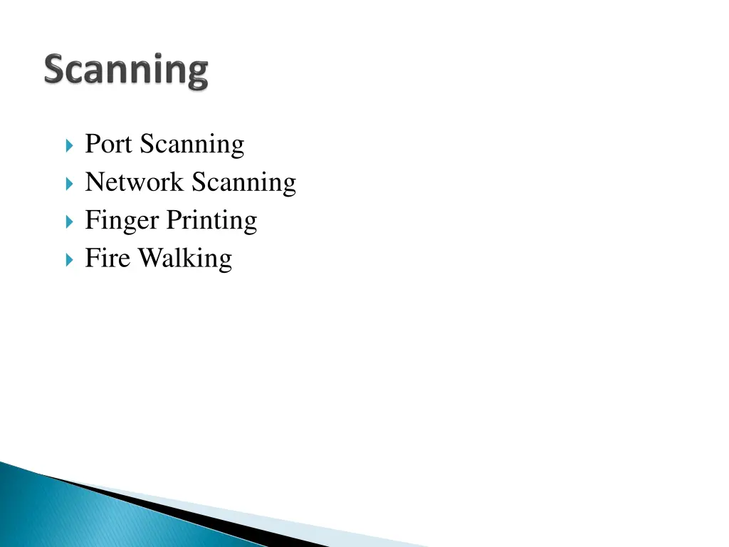 port scanning network scanning finger printing