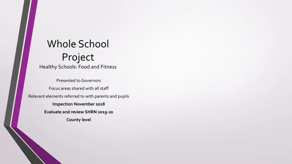 whole school project healthy schools food
