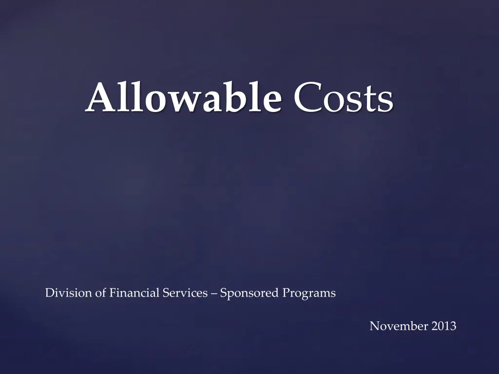 allowable costs