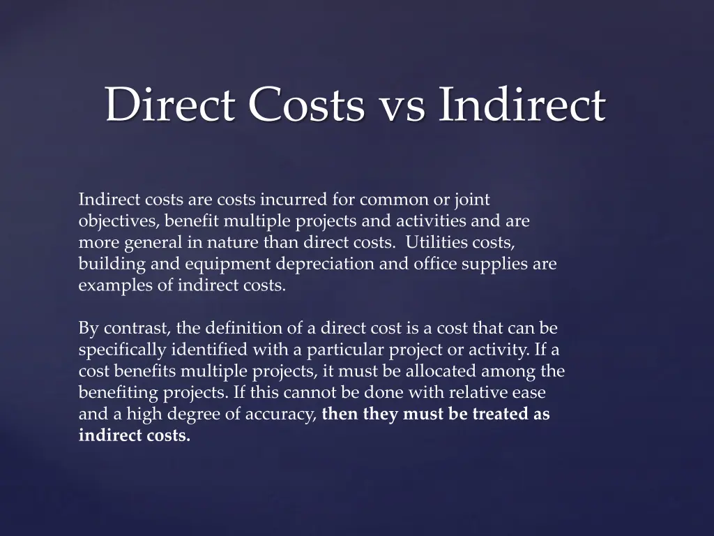 direct costs vs indirect