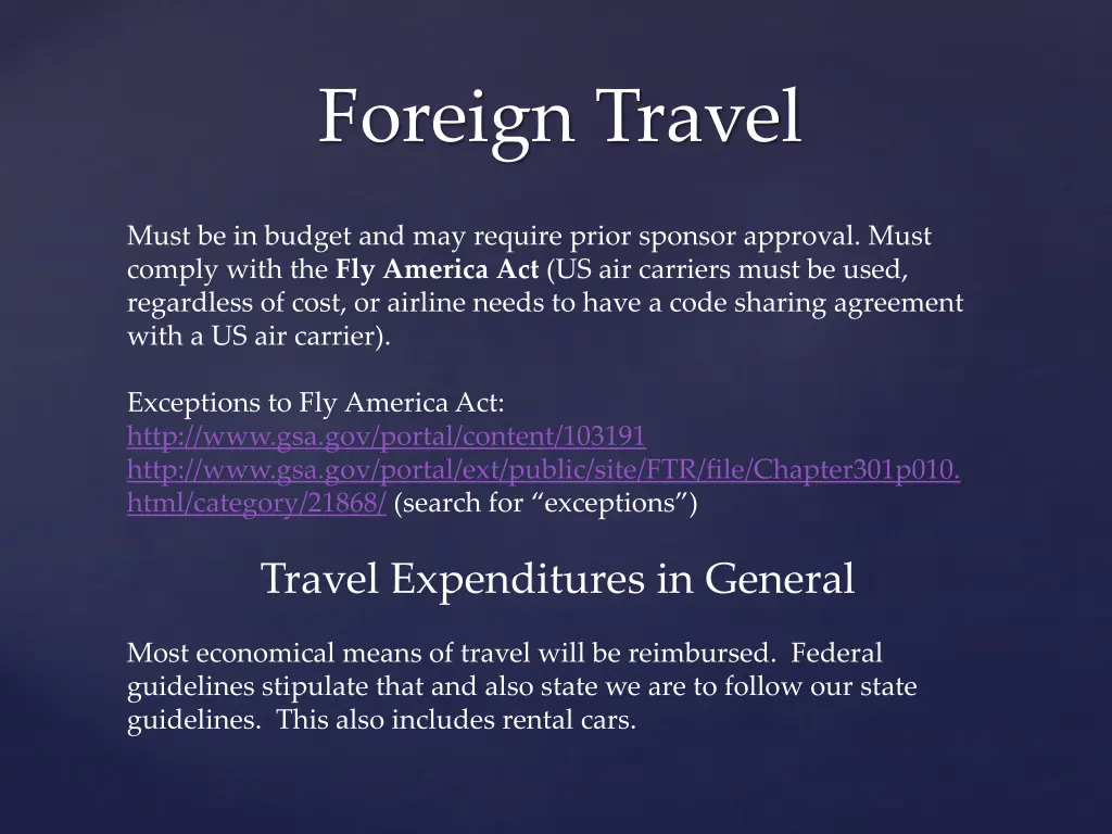 foreign travel