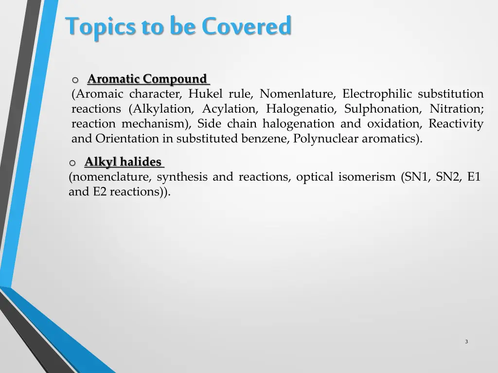 topics to be covered 1