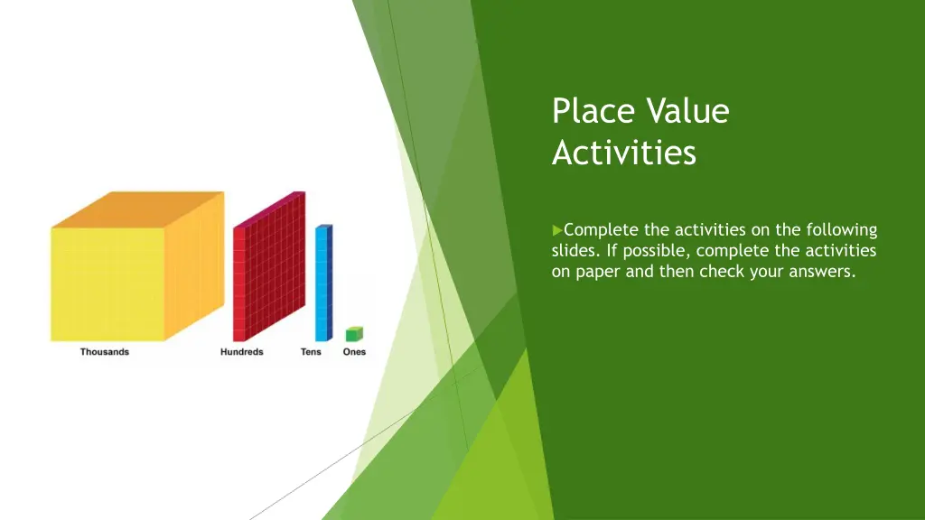 place value activities
