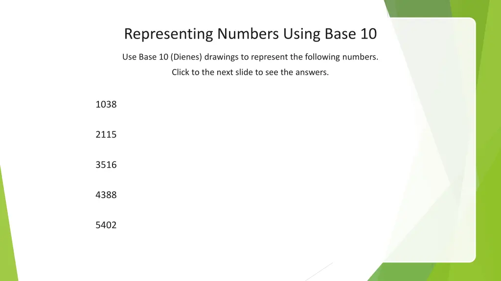 representing numbers using base 10