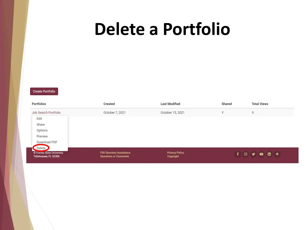 delete a portfolio