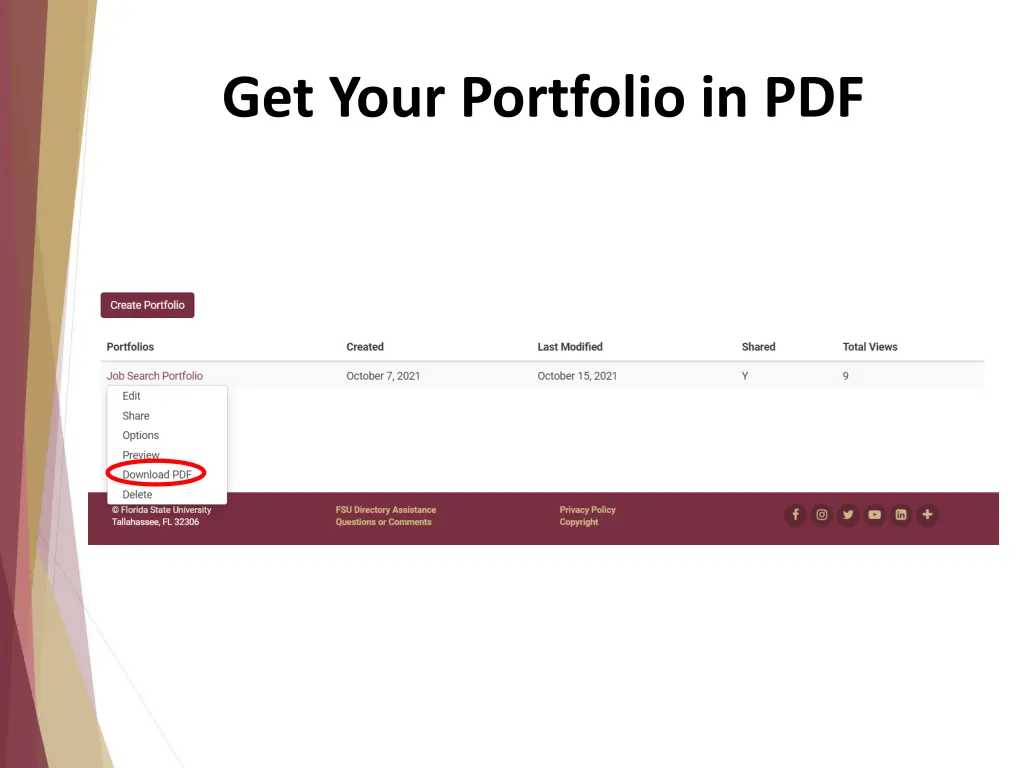 get your portfolio in pdf