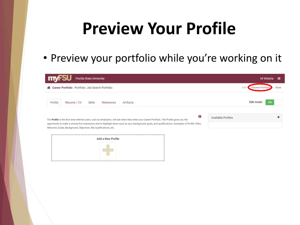 preview your profile