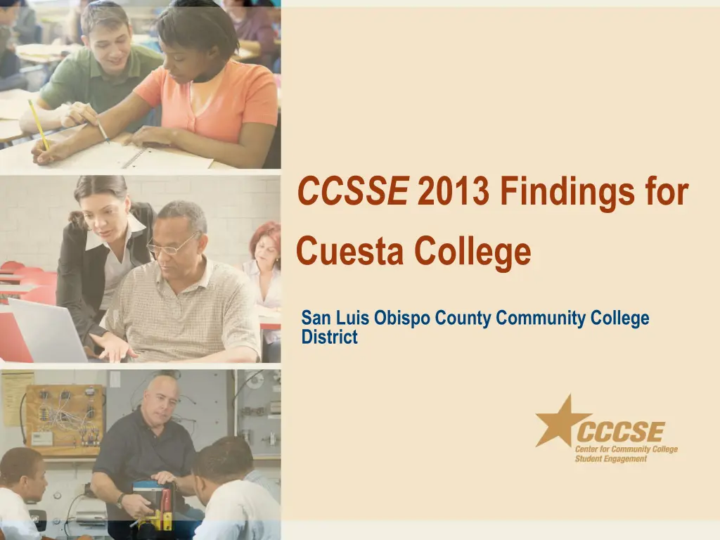 ccsse 2013 findings for cuesta college
