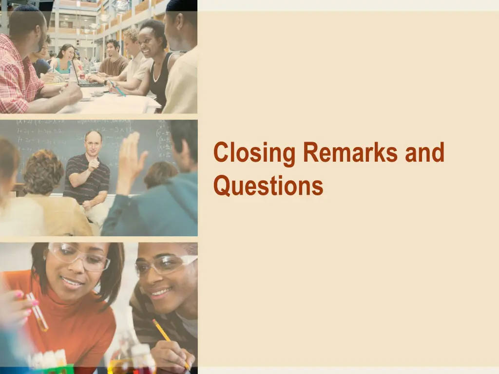 closing remarks and questions