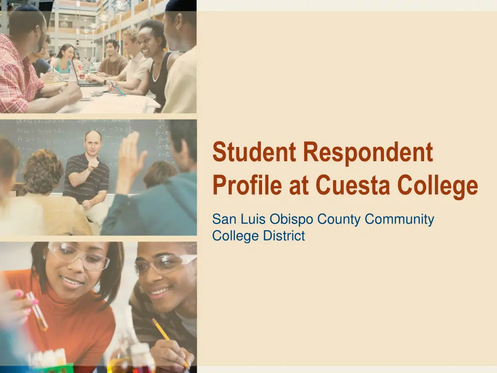 student respondent profile at cuesta college