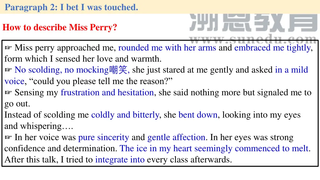 paragraph 2 i bet i was touched