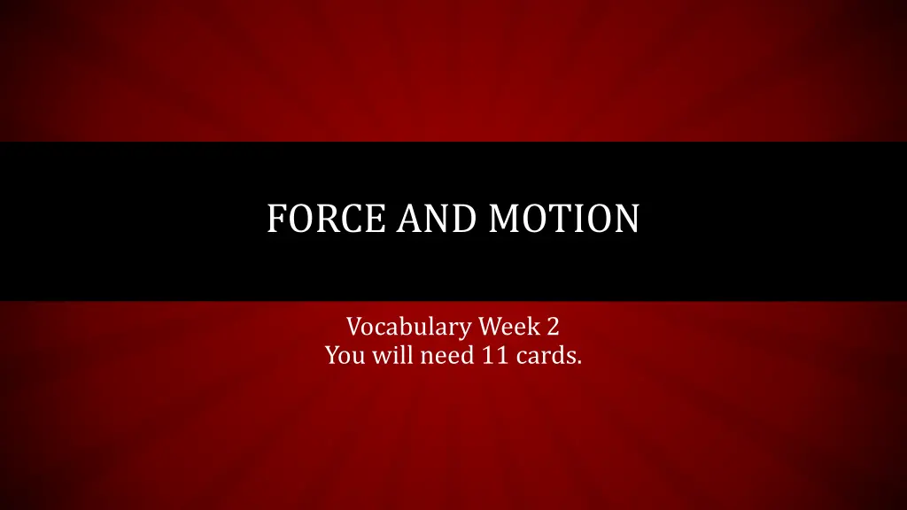 force and motion