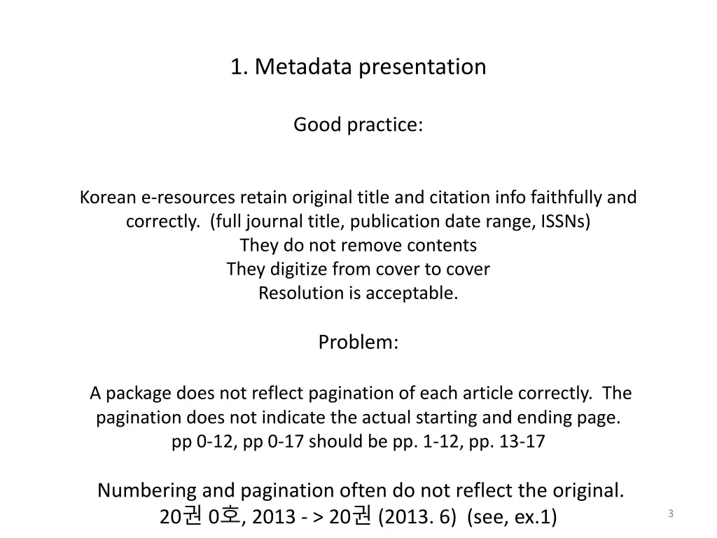 1 metadata presentation