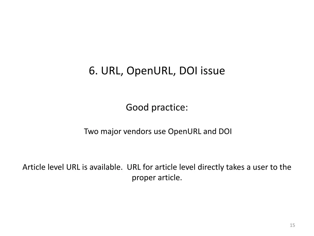 6 url openurl doi issue