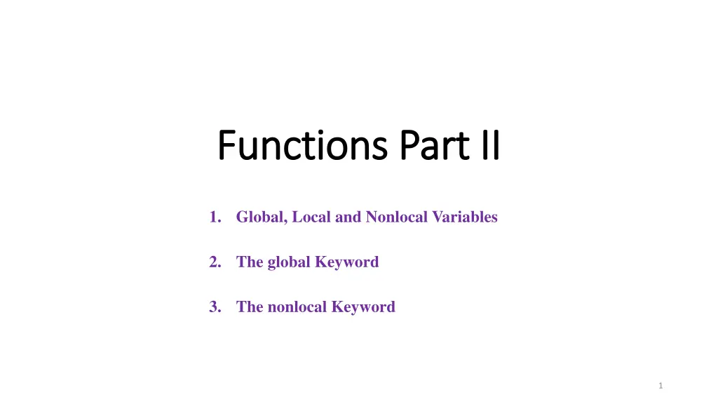 functions part ii functions part ii