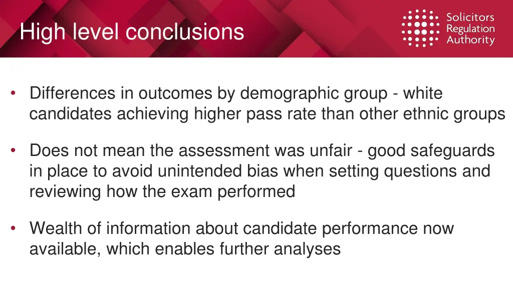 high level conclusions 2