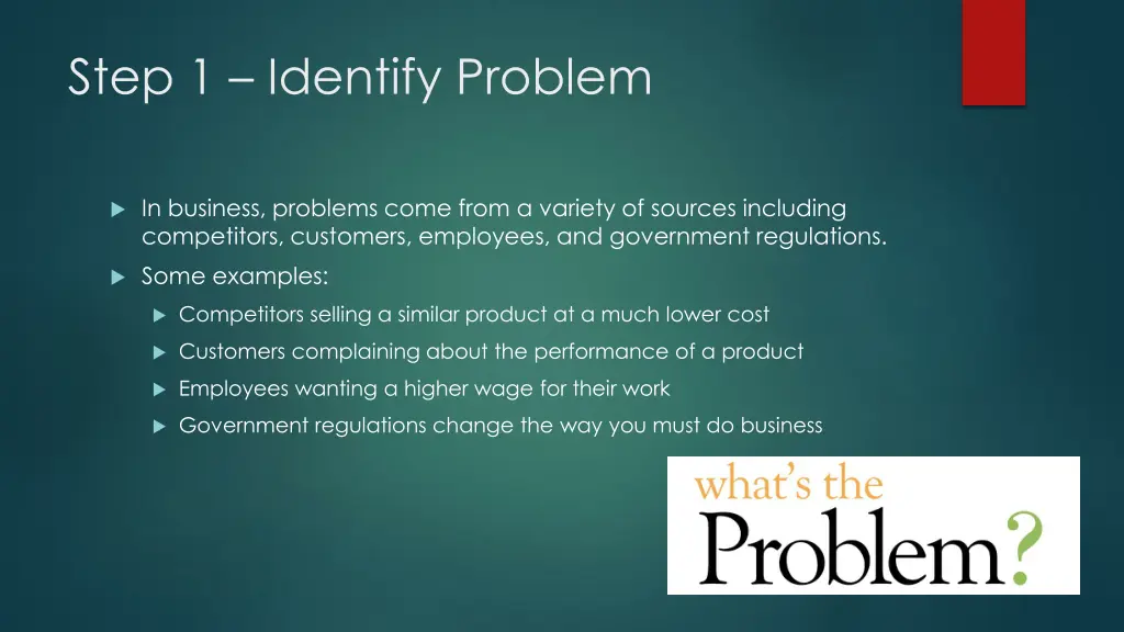 step 1 identify problem