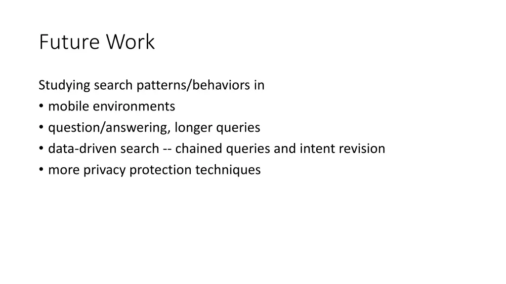 future work
