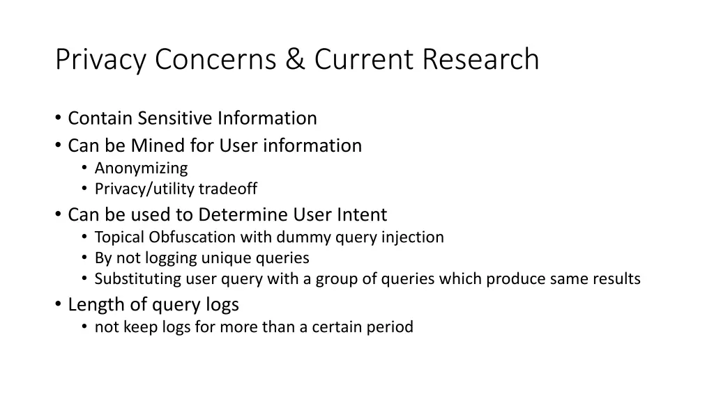 privacy concerns current research