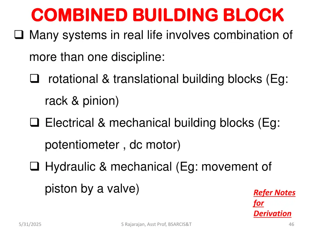 combined combined building block building block