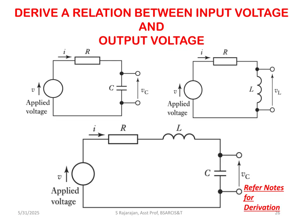 derive a relation between input voltage