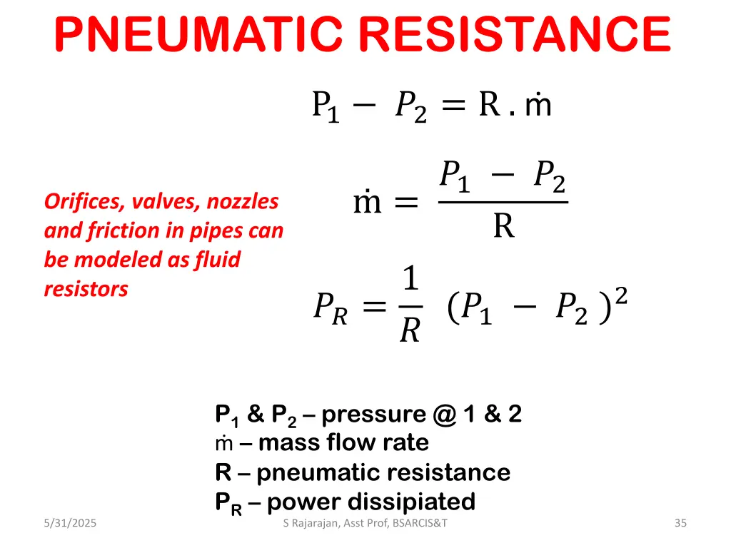 pneumatic resistance