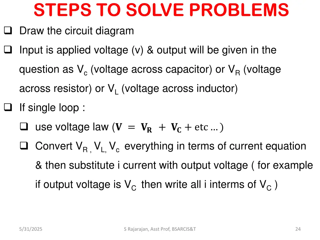steps to solve problems draw the circuit diagram