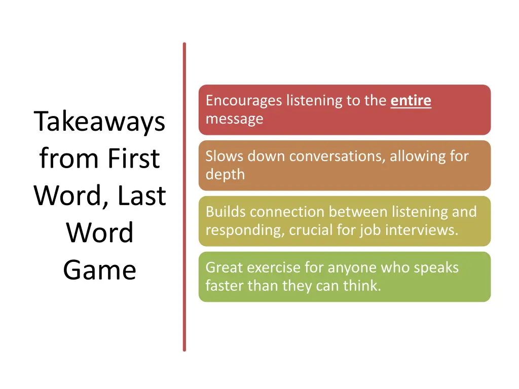encourages listening to the entire message