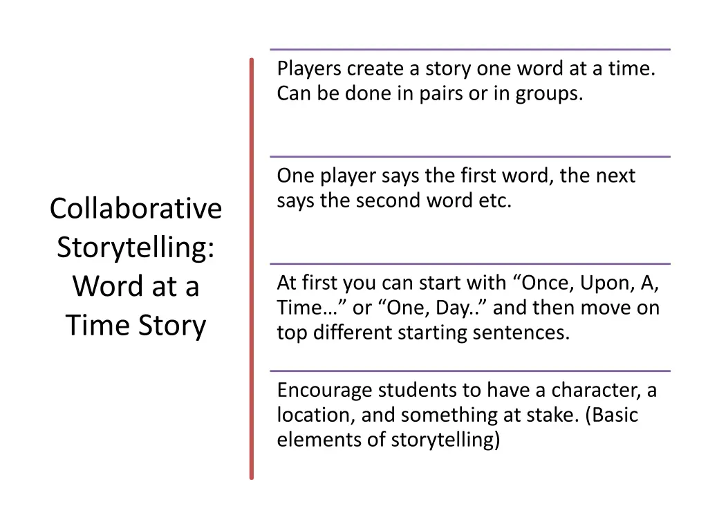 players create a story one word at a time