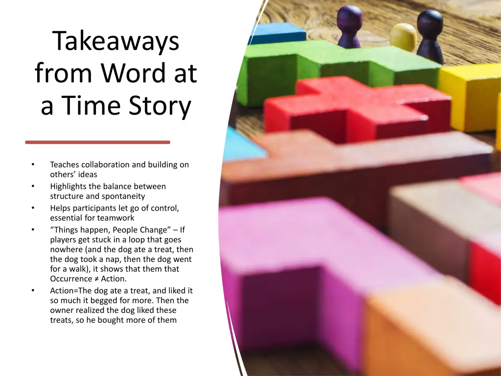 takeaways from word at a time story