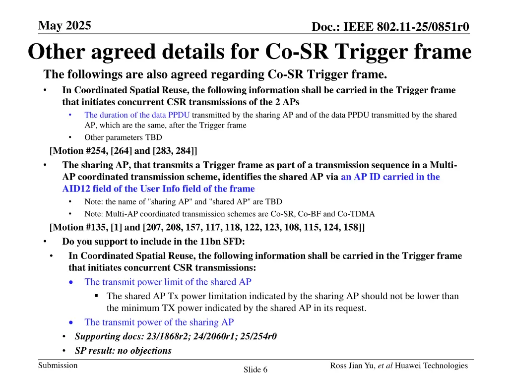 may 2025 other agreed details for co sr trigger