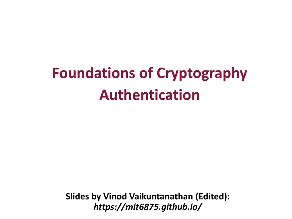 foundations of cryptography