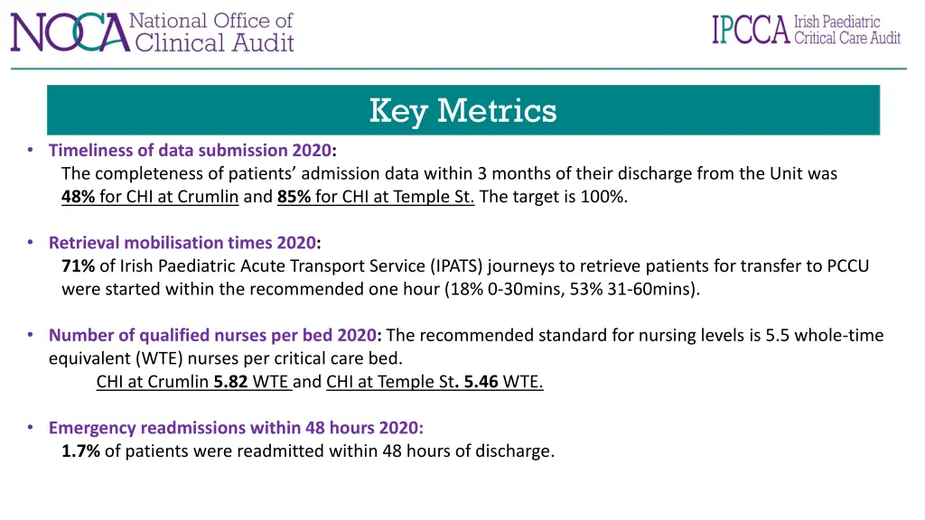 key metrics