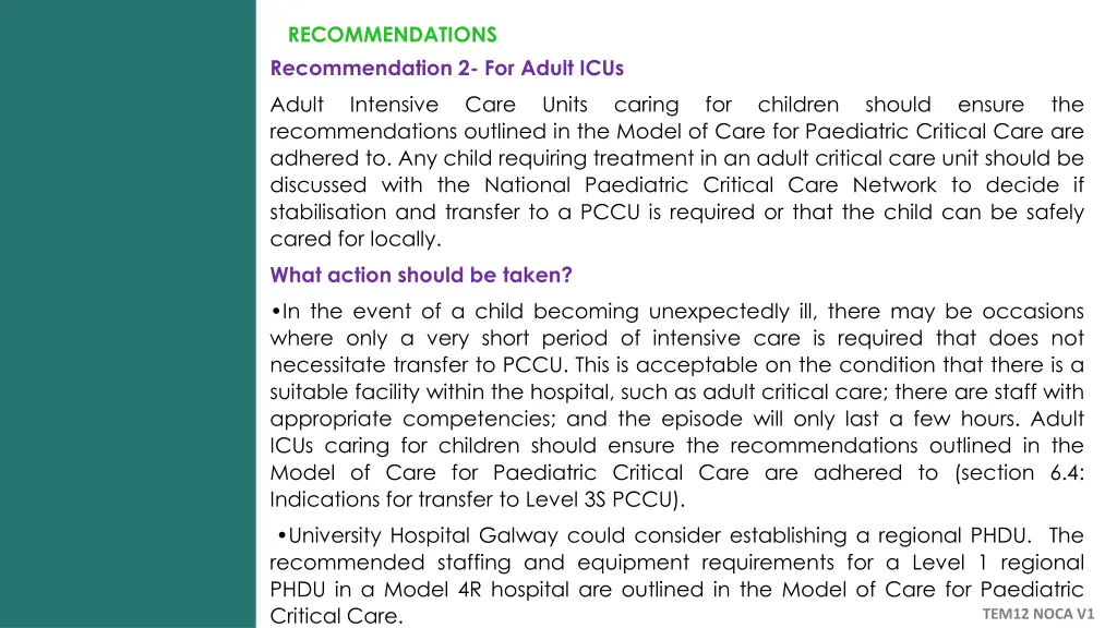 recommendations 1