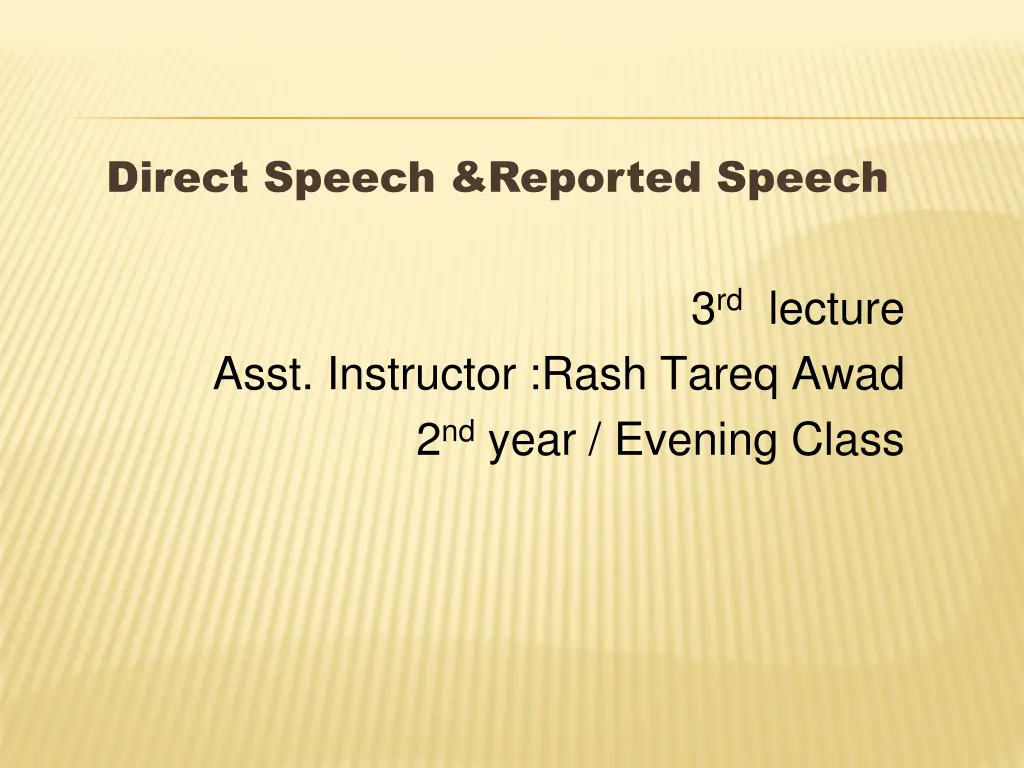 direct speech reported speech