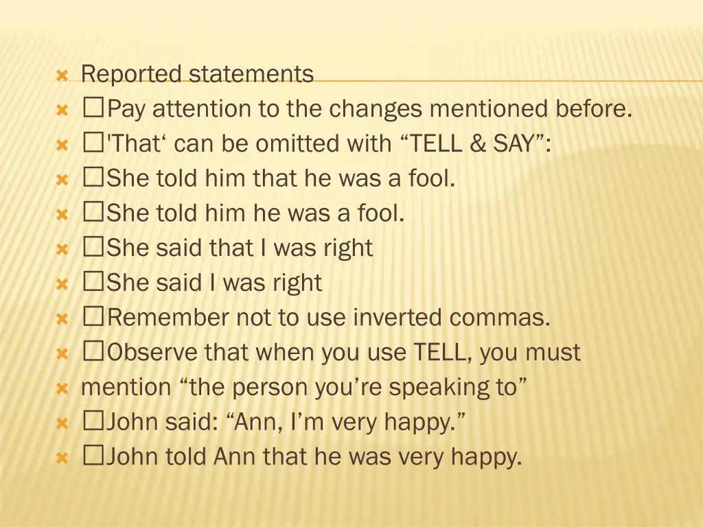 reported statements pay attention to the changes