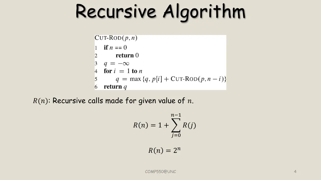 recursive algorithm