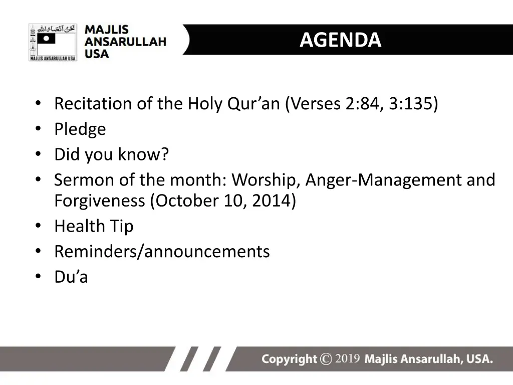 agenda