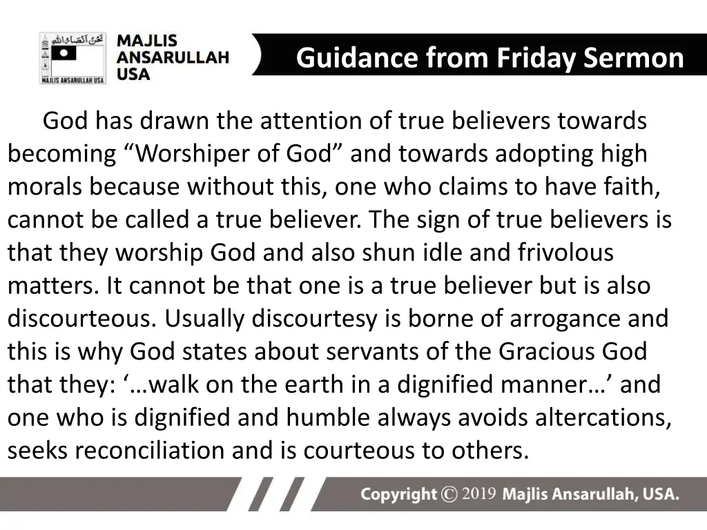 guidance from friday sermon