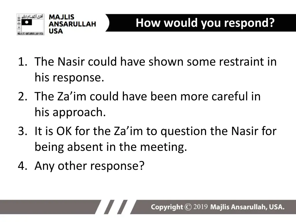 how would you respond