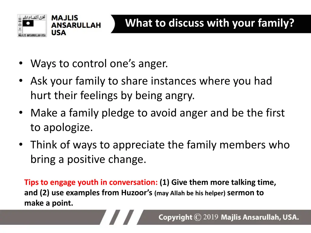 what to discuss with your family
